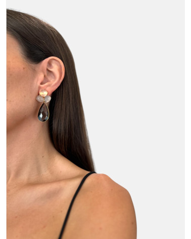 PENDIENTES CALCEDONIA CUARZO