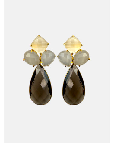PENDIENTES CALCEDONIA CUARZO