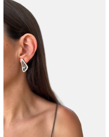 PENDIENTES AZABACHE Y CORAL PRESIÓN