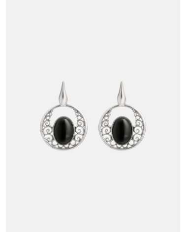 PENDIENTES AZABACHE REDONDOS
