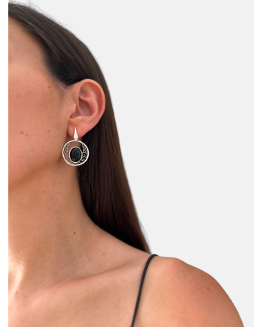 PENDIENTES AZABACHE REDONDOS