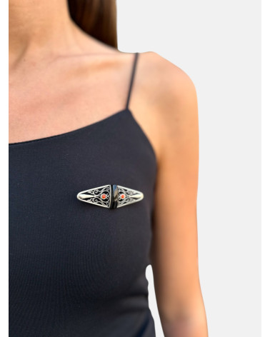 BROCHE AZABACHE CORAL