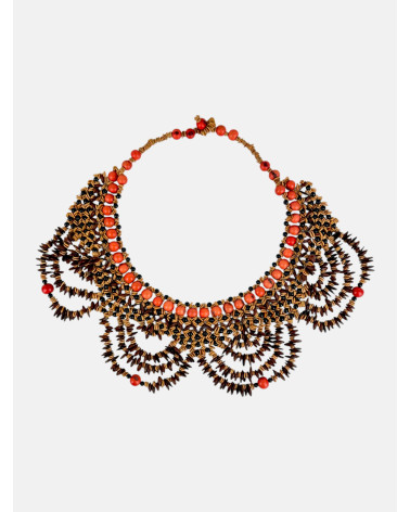 COLLAR SEMILLAS SATERÉ NARANJA