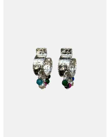 PENDIENTES ARO PLANO PIEDRAS