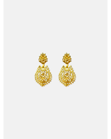 PENDIENTES BRINCOS DIAMANTADOS CHAPADOS PRESIÓN