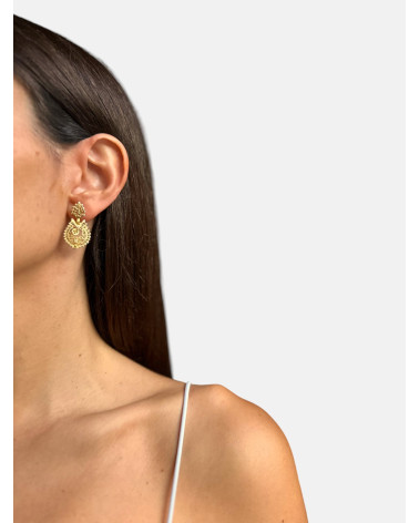 PENDIENTES BRINCOS DIAMANTADOS CHAPADOS PRESIÓN