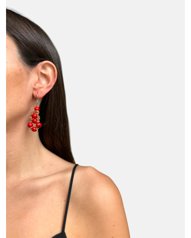 PENDIENTES SEMILLAS SATERÉ ROJO