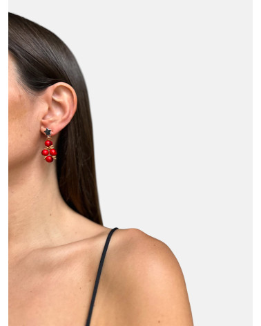 PENDIENTES SEMILLAS SATERÉ ROJO