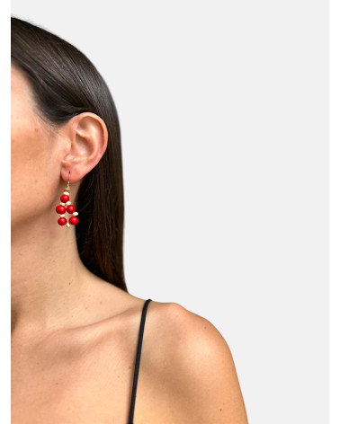 PENDIENTES SEMILLAS SATERÉ ROJO