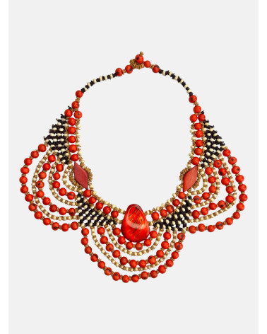 COLLAR SEMILLAS SATERÉ ROJO