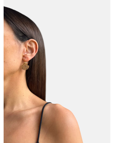 PENDIENTES CONCHA MADERA
