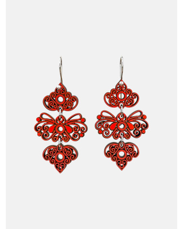 PENDIENTES ADEREZO TRIPLE SIMÉTRICOS