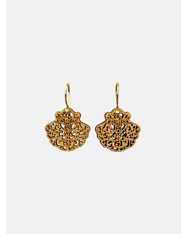 PENDIENTES CONCHA MADERA