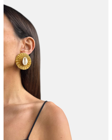 PENDIENTES CAPIM DOURADO CONCHAS