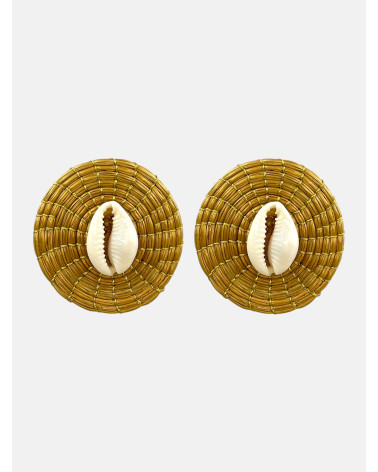 PENDIENTES CAPIM DOURADO CONCHAS