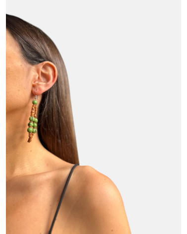 PENDIENTES SEMILLAS SATERÉ VERDE