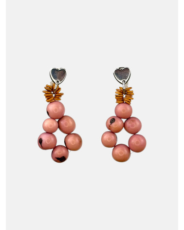 PENDIENTES SEMILLAS SATERÉ ROSA