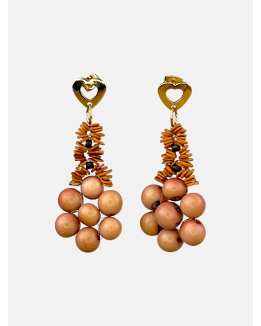 PENDIENTES SEMILLAS SATERÉ ROSA