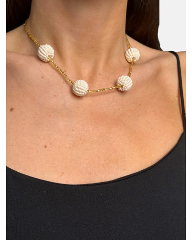 COLLAR ESFERAS CRISTAL CHECO