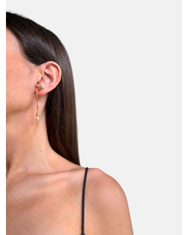 PENDIENTES ECLAT LARGOS DORADOS