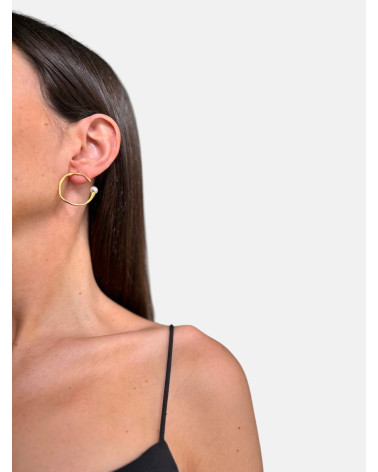 PENDIENTES ECLAT CIRCULARES DORADOS