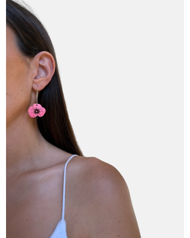 PENDIENTES AMAPOLA GANCHO