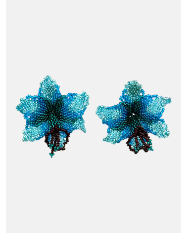 PENDIENTES ORQUÍDEA AZUL