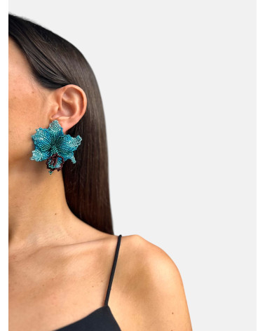 PENDIENTES ORQUÍDEA AZUL