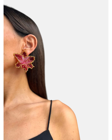 PENDIENTES ORQUÍDEA ROJO