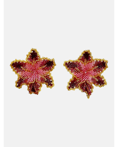 PENDIENTES ORQUÍDEA ROJO
